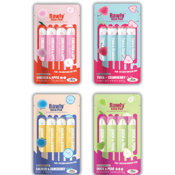 Amelisa Pet. & Co. Rawly Stick Plus Puree (16gx4)