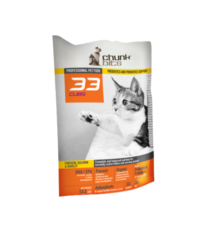 CHUNKBITS Cat Cubs 33 Chicken,Salmon & Barley 0.8kg - Image 1