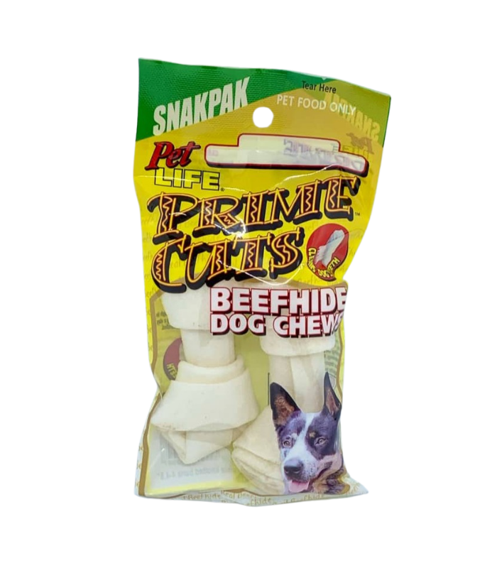 PET LIFE Prime Cuts White Knot Bone 4.5" 2pcs - Image 1