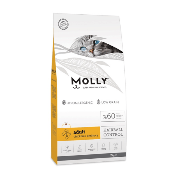 MOLLY Cat Adult Hairball Chicken & Anchovy 15kg
