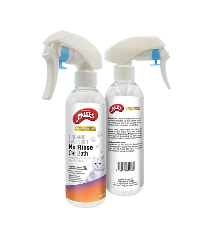 MCLEE'S Organic Lavender No Rinse Cat Bath 250ml - Image 1