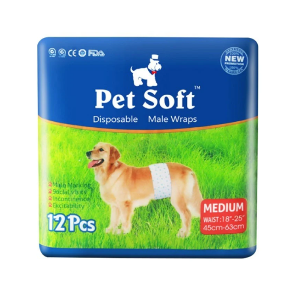 PET SOFT Dog Male Diapers M - MDM12