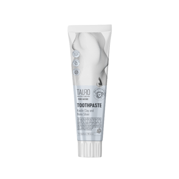 TAURO PRO Line Pure Nature Toothpaste with Shite Clay Kaolin - Zeolite Silver Nanopasticles 100ml