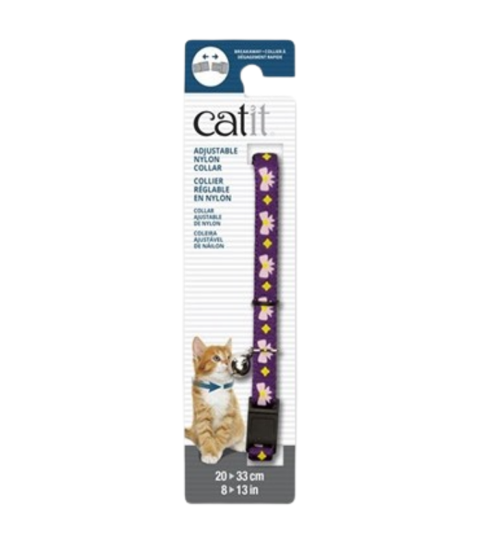 230788_CATIT_Adjustable_Nylon_Collar_Purple_w_Pink_Bows_20_33cm_1742880547.png CATIT Adjustable Nylon Collar Purple w/Pink Bows 20-33cm - Image 1