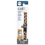 CATIT Adjustable Nylon Collar w/Riverts Brown w/Polka Dots 0.8cm