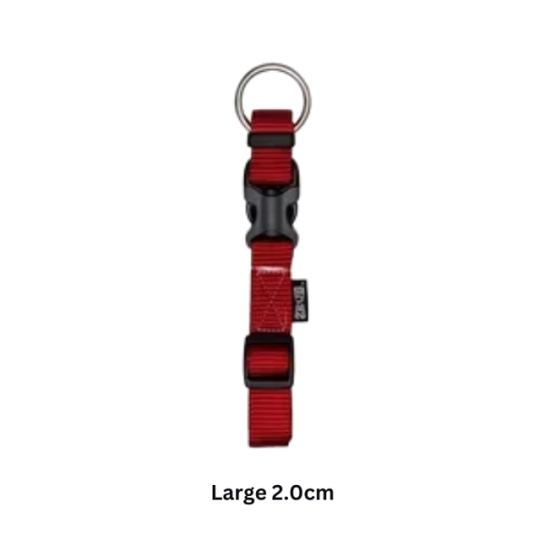 ZEUS Adj. Collar Deep Red Large 2.0cm