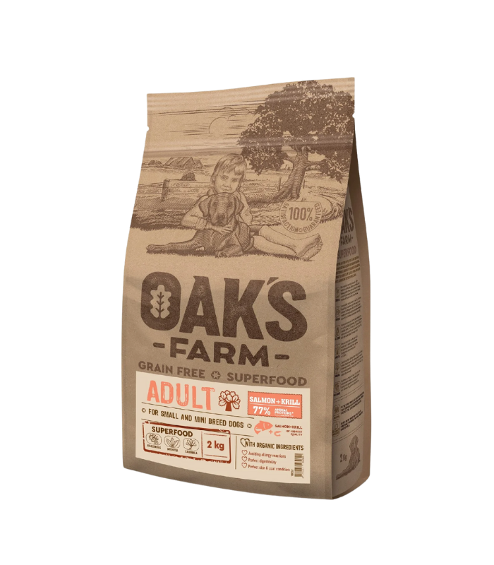 240033_OAK_S_FARM_Grain_Free_Salmon_with_Krill_Adult_Small_Mini_Breed_2kg_1742884873.png OAK'S FARM Grain Free Salmon with Krill Adult Small & Mini Breed 2kg - Image 1