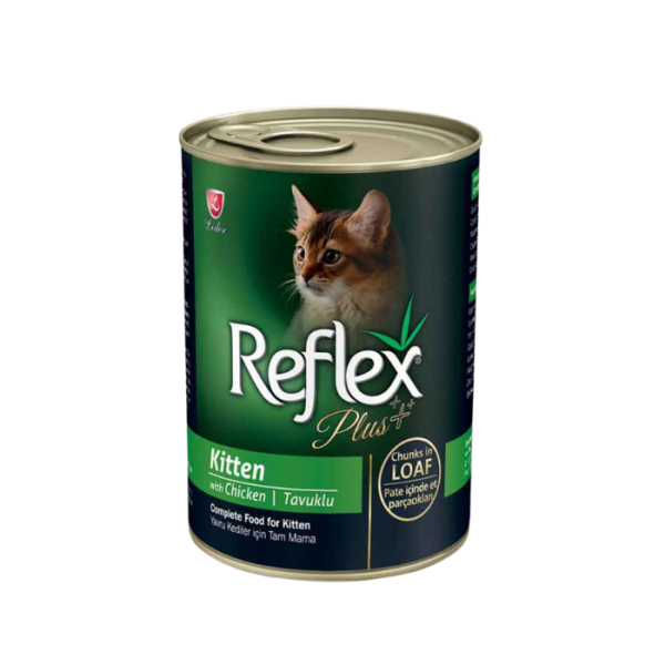 REFLEX Plus Kitten Can Food with Chicken Chunks in Loaf 400g