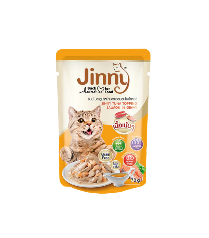 JINNY Cat Pouch Tuna Topping Salmon in Gravy 70g - Image 1