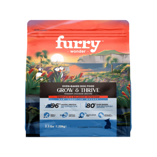 FURRY WONDER Grow & Thrive Oven-Baked Tender Chicken Recipe-Puppy Diet 1.59kg