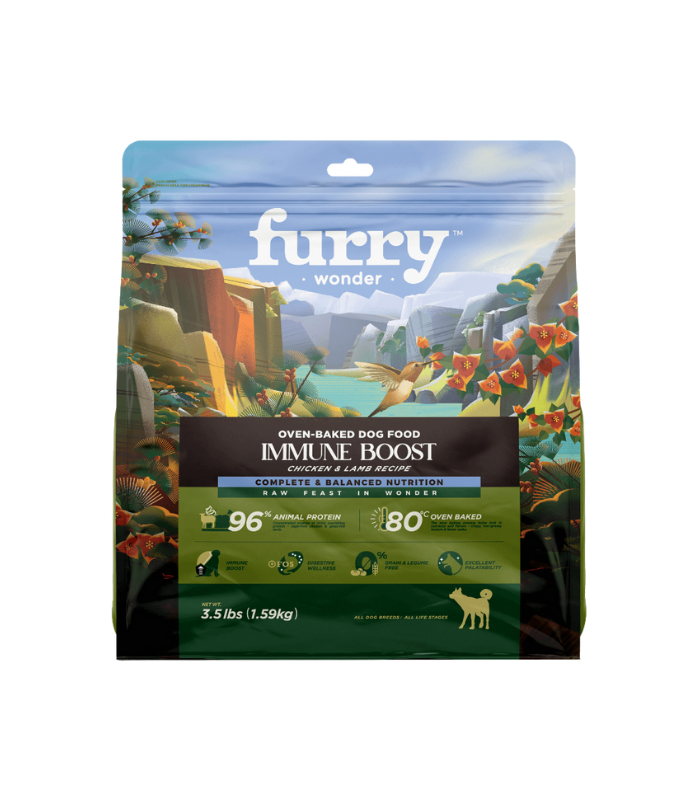FURRY WONDER Immune Boost Oven-Baked Chicken & Lamb Recipe - All Life Stage Dog Diet 1.59kg - Image 1