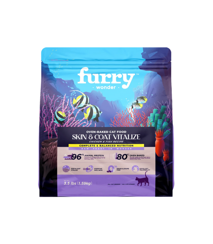 FURRY WONDER Grow & Thrive Oven-Baked Chicken & 6 Fish Recipe- All Life Stage Cat Diet 1.59kg - Image 1