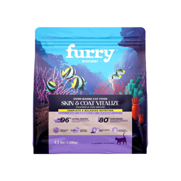 FURRY WONDER Grow & Thrive Oven-Baked Chicken & 6 Fish Recipe- All Life Stage Cat Diet 1.59kg