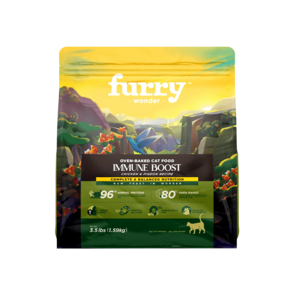 FURRY WONDER Grow & Thrive Oven-Baked Chicken & Pigeon Recipe- All Life Stage Cat Diet 1.59kg