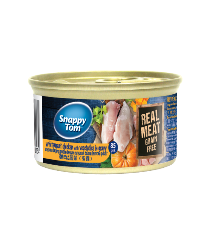 SNAPPY TOM Whitemeat Chicken with Vegetables in Gravy 85g - Image 1