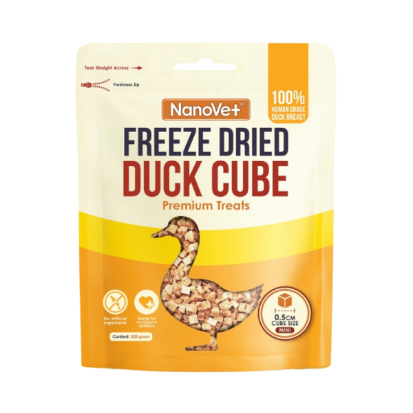 NANOVET Freeze Dried Duck Cube Premium Treats 200gm