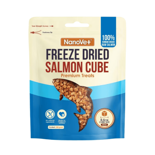 NANOVET Freeze Dried Salmon Cube Premium Treats 200gm