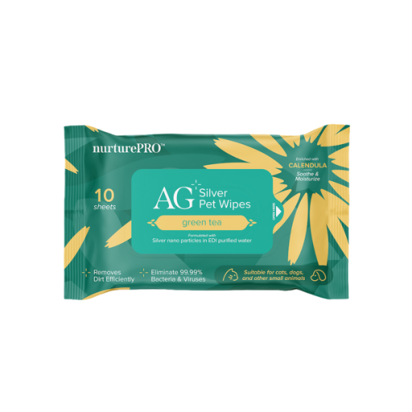 NURTURE PRO AG+ Pet Wipes Green Tea 10pcs