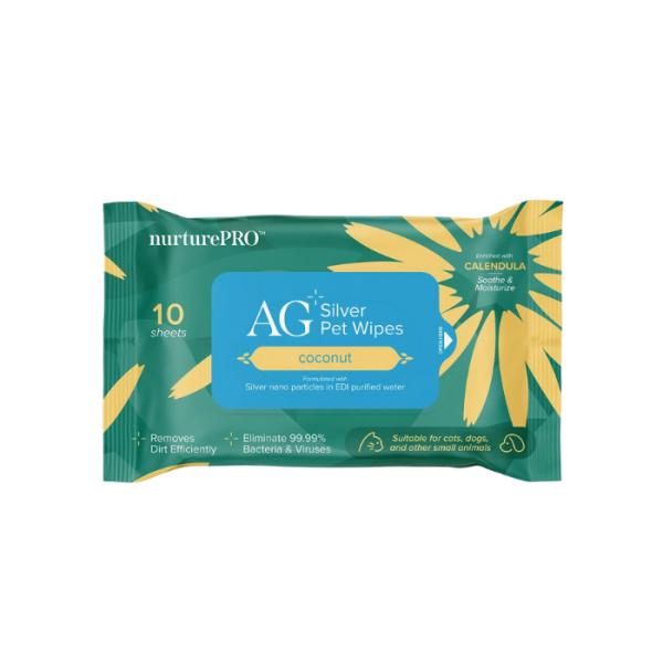 NURTURE PRO AG+ Pet Wipes Coconut 10pcs