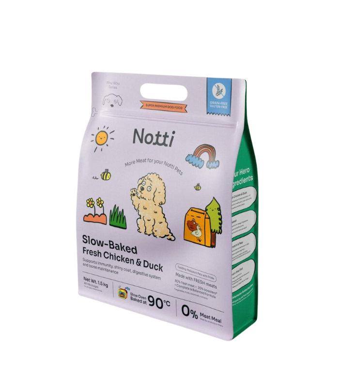NOTTI Dog Slow-Baked Fresh Chicken & Duck 1.5kg - Image 1
