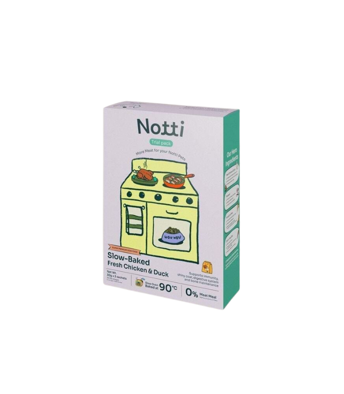 NOTTI Dog Slow-Baked Fresh Chicken & Duck Trial Kit 90g - Image 1