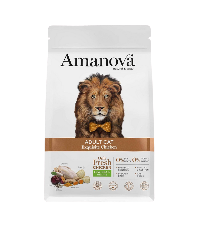 AMANOVA Adult Cat Chicken & Quinoa Low Grain 1.5kg - Image 1