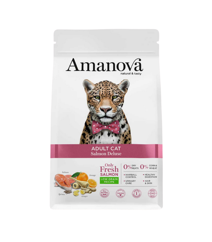 AMANOVA Adult Cat Salmon & Quinoa Low Grain 1.5kg - Image 1