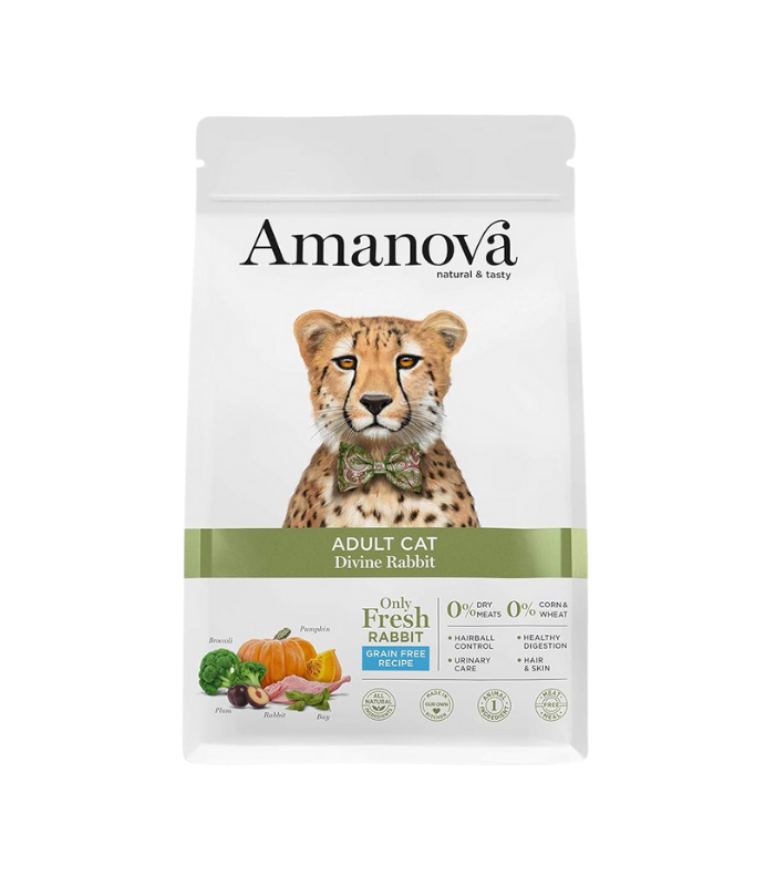 AMANOVA Adult Cat Rabbit & Pumpkin No Grain 1.5kg - Image 1