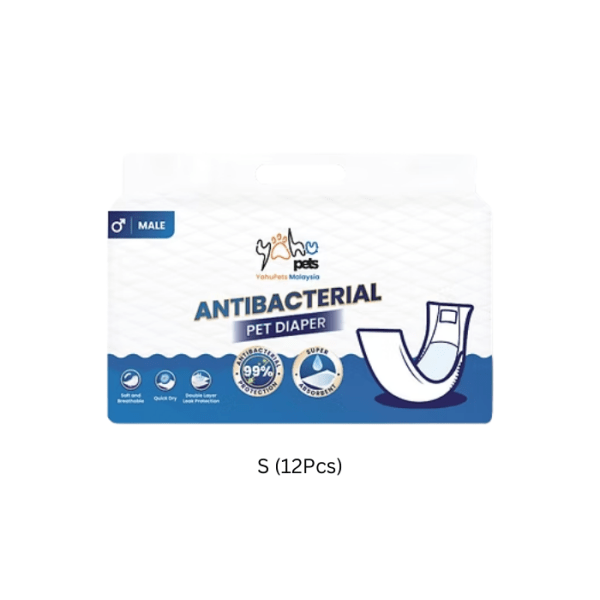 YAHUPETS Antibacterial Pet Diaper(M)-S (12Pcs)