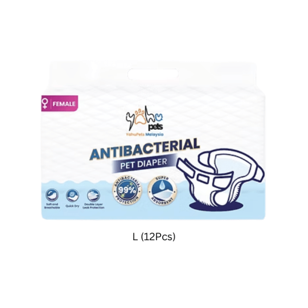 YAHUPETS Antibacterial Pet Diaper(F)-L (12Pcs)