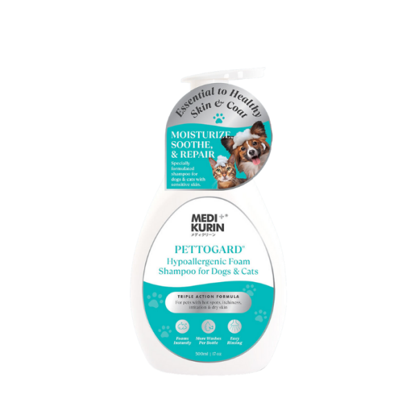 PETTOGARD Hypoallergenic Foam Shampoo for Dogs & Cats 500ml