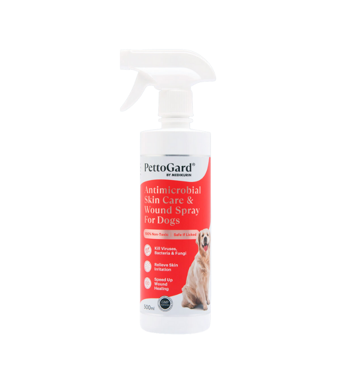 PETTOGARD Antimicrobial Skin Care & Wound Spray for Dogs 500ml - Image 1