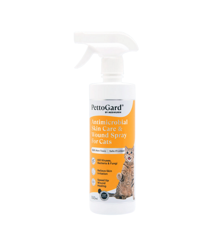 PETTOGARD Antimicrobial Skin Care & Wound Spray for Cats 500ml - Image 1