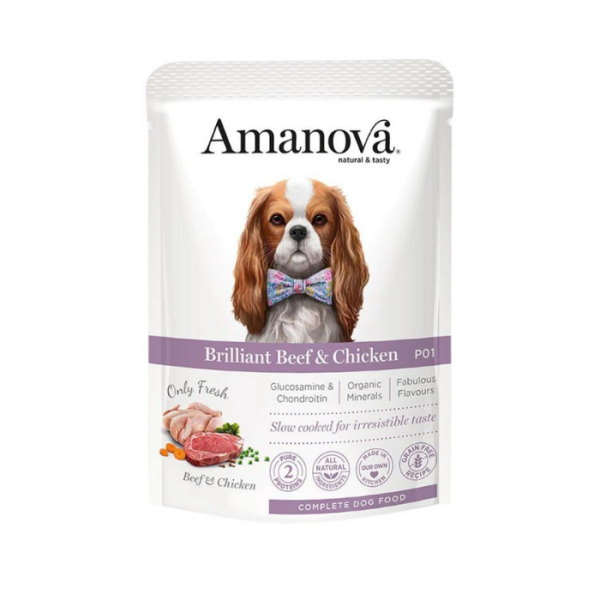 AMANOVA Pouch Adult Brilliant Beef & Chicken 100g