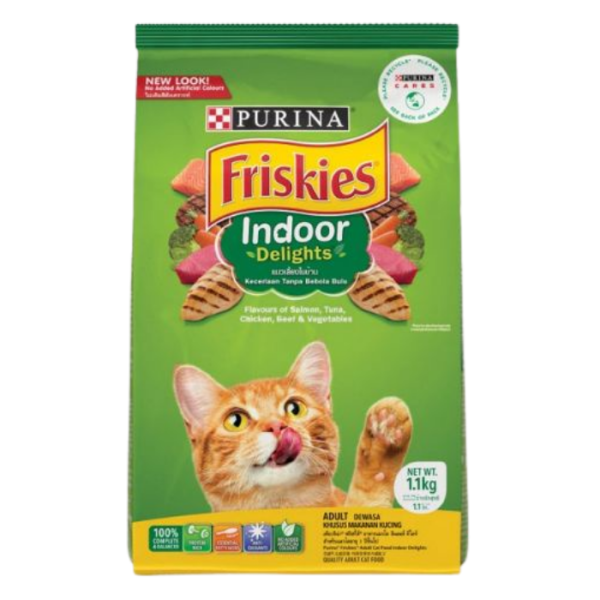 FRISKIES Adult Indoor Delights (Hairball) 1.1kg/NEW 1kg