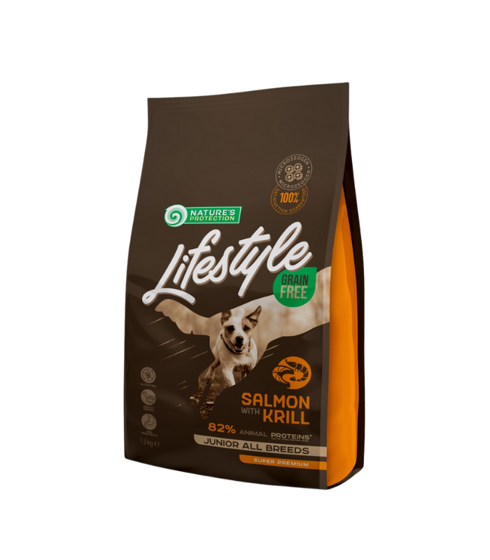 LIFESTYLES GF Salmon with Krill Junior All Breeds 1.5kg - Image 1