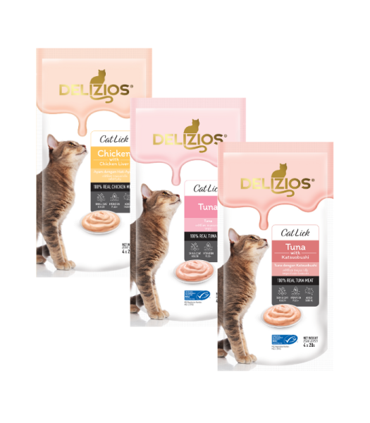 DELIZIOS CAT LICK FLAVOURS 80G