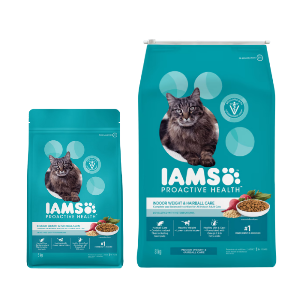 IAMS PH INDOOR WEIGHT & HAIRBALL 3KG 8KG