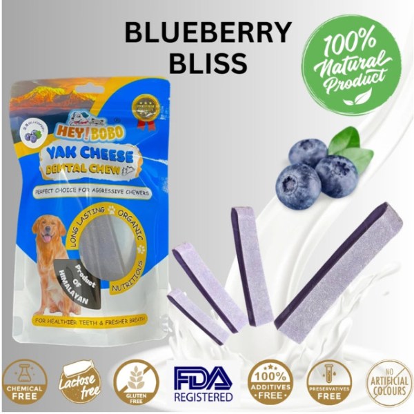 HEY!BOBO Yak Cheese Chew Blueberry -M