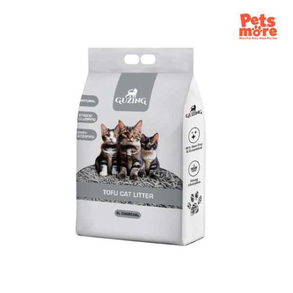 GUZING 6L Charcoal Tofu Cat Litter