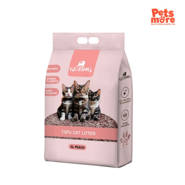 GUZING 6L Peach Tofu Cat Litter