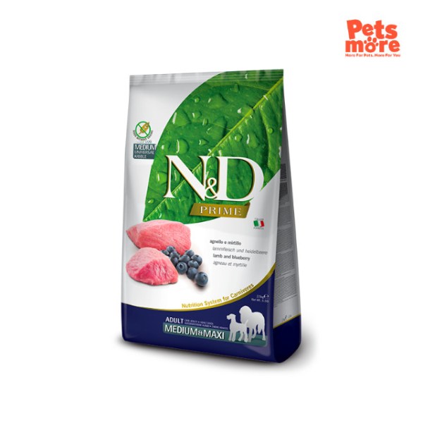 FARMINA N&D Lamb & Blueberry Adult Dog Medium/Maxi 12Kg