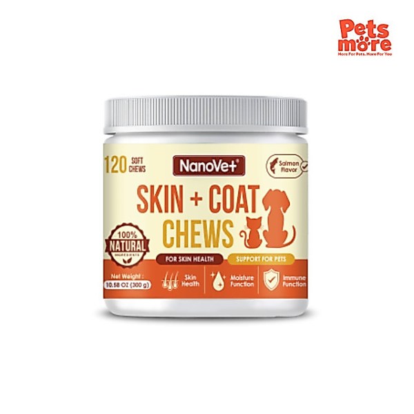 NANOVET Chews skin and coat Salmon Bites - 120chew