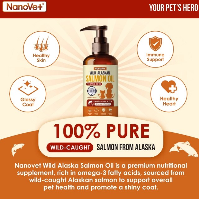 NANOVET Alaskan Salmon Oil Liquid 100ml - Image 3