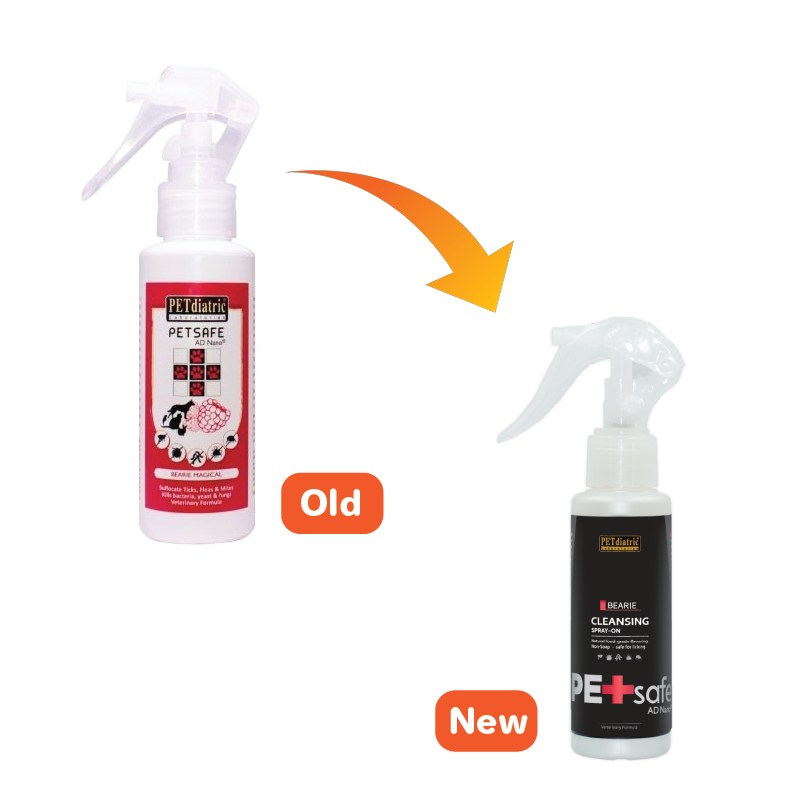 Petdiatric AD Nano Petsafe Spray Bearie Dry Shampoo for Cats & Dogs (100ml) - Image 2