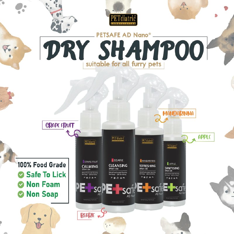 Petdiatric AD Nano Petsafe Mandarinna Dry Shampoo for Cats & Dogs (100ml) - Image 3
