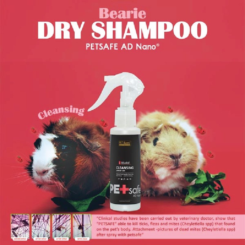 Petdiatric AD Nano Petsafe Spray Bearie Dry Shampoo for Cats & Dogs (100ml) - Image 4