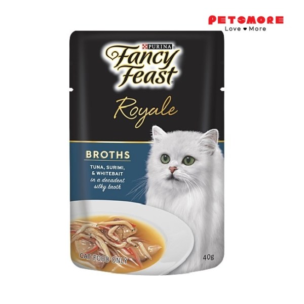 Fancy Feast Royale Broths Tuna, Surimi & Whitebait - 40g