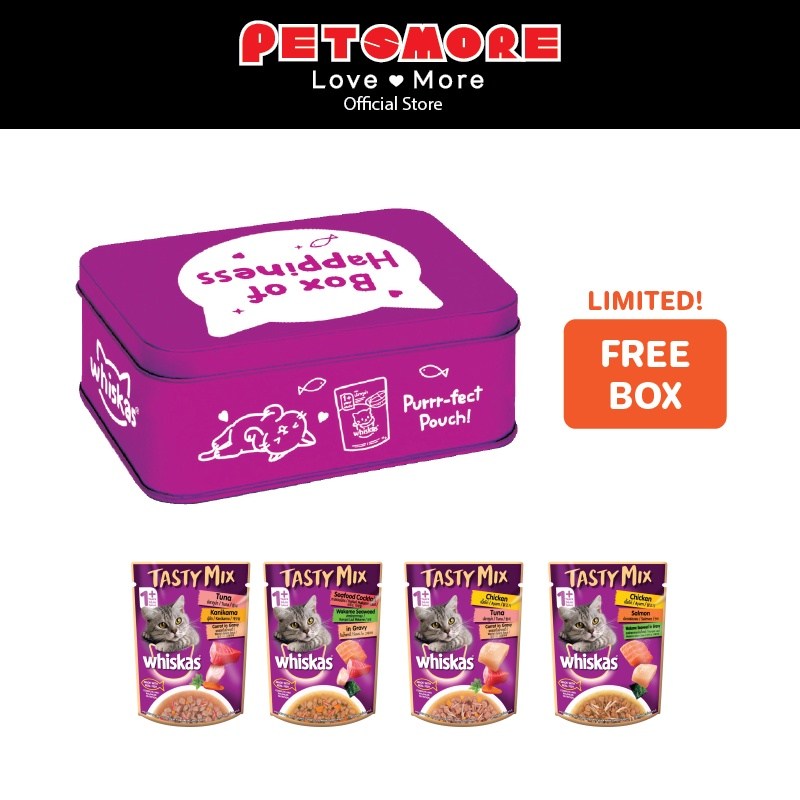 WHISKAS Tasty Mix 70g Promo Pack (Mixed Variety) - 12 pcs with Metal Box - Image 3