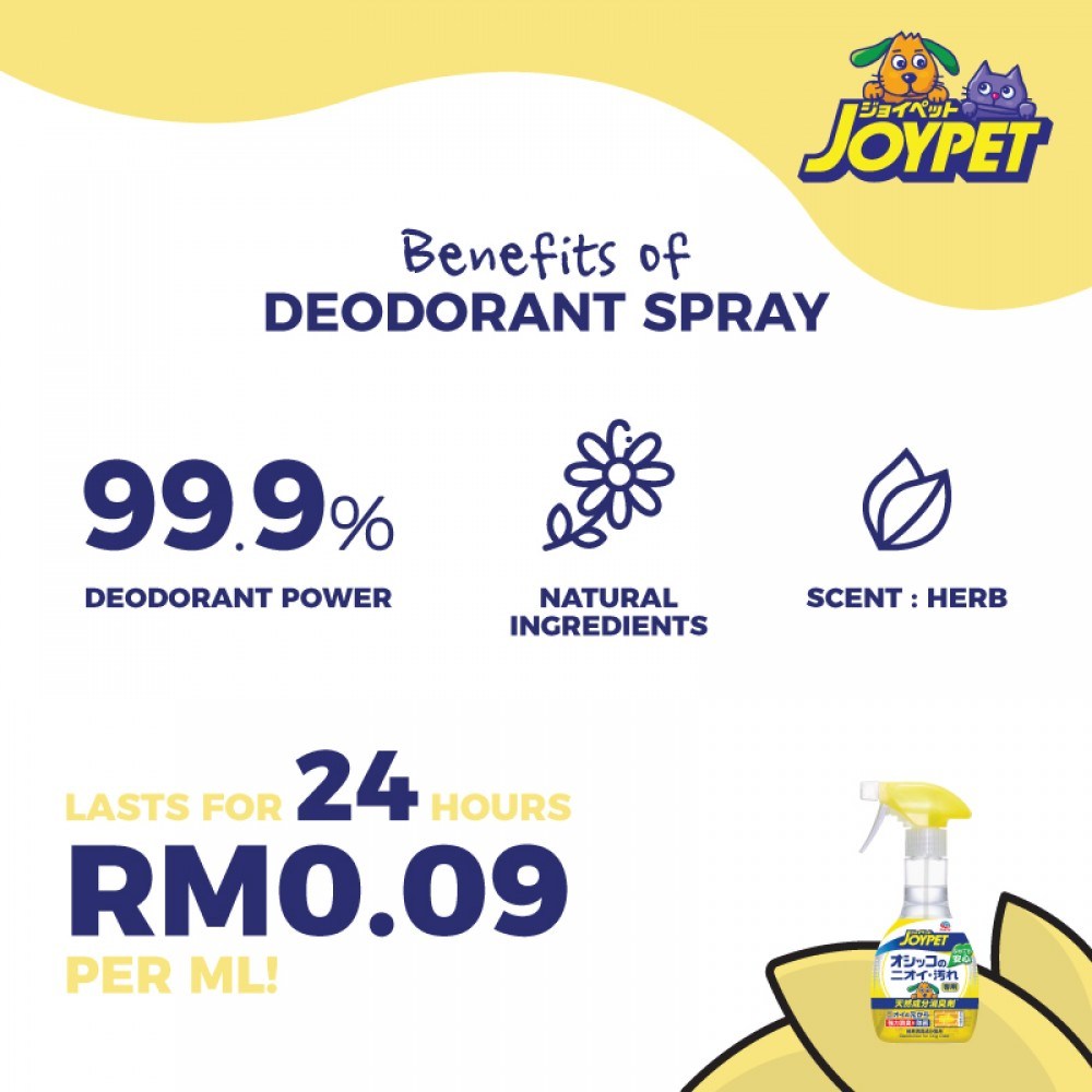 JOYPET Natural Deodorant Spray For Dog Urine Odor & Stain 270ml - Image 4